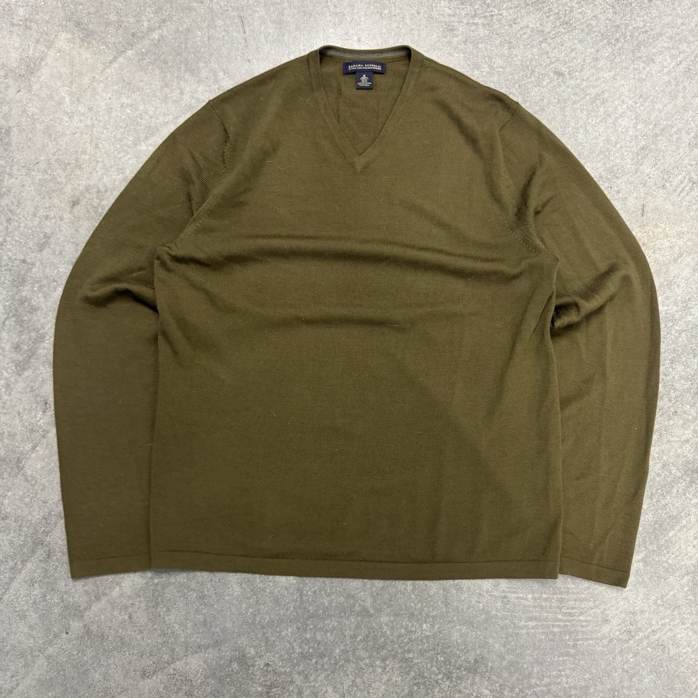 VTG Banana Republic Sweater Mens Medium V Neck Extra Fine Italian Merino Wool